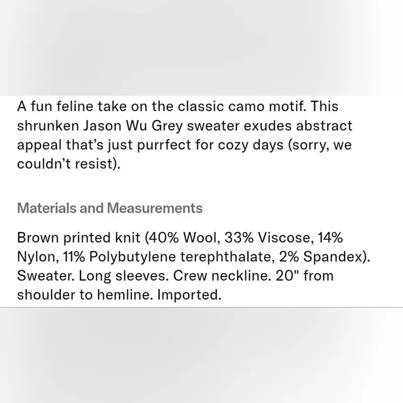 NWOT GREY Jason Wu Camel Intarsia Wool Blend Sweater Size M - Picture 14 of 16